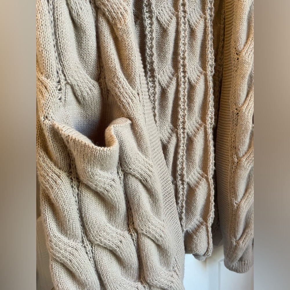 Cozy Cable Knit Cardigan - Cream - Picture 3 of 4